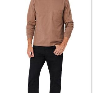 Brown Long Sleeve Shirt with Black Pants